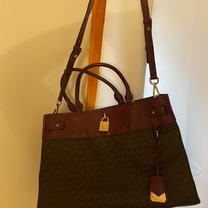 Michael Kors burgundy and brown purse
